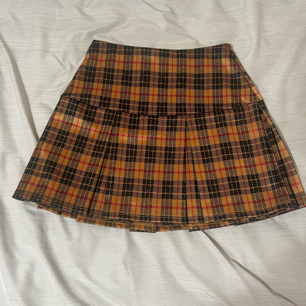 Blue Blush Orange Black Mini A-Line Skirt